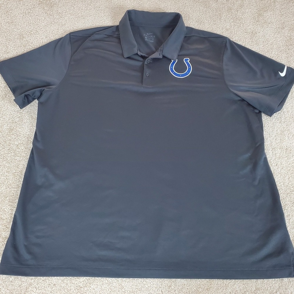Nike Dri-Fit NFL Indianapolis Colts Polo Shirt Size 2XL XXL Gray
